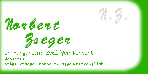 norbert zseger business card